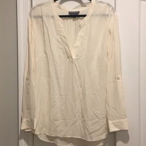 100% silk cream maternity blouse Sz M